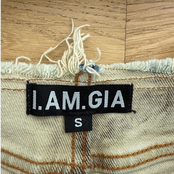 I.AM.GIA - Zarria Moto Denim Jacket & Mini Skirt in Bleached Blue - Picture 4 of 6